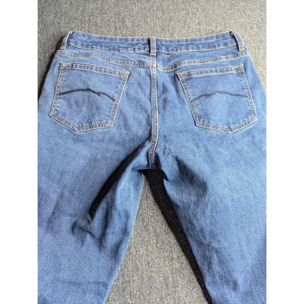Blue Mountain Womens Straight Leg Jeans Medium‎ Wash Blue Denim Size 14 Stretch